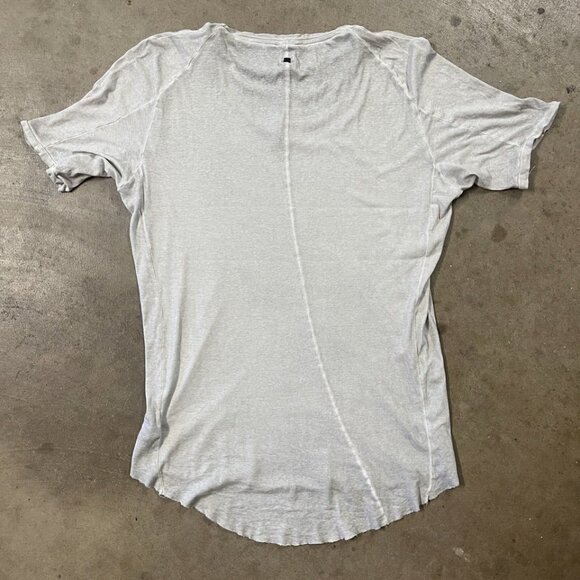 Manuel Marte Elongated Scoop Hem Light Gray 100% Cotton Fashion T Shirt Size L - Picture 2 of 12